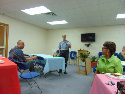 Pastor Brad Jones is expressing his appreciation for the love shown him and his wife Susan while serving in Lima.